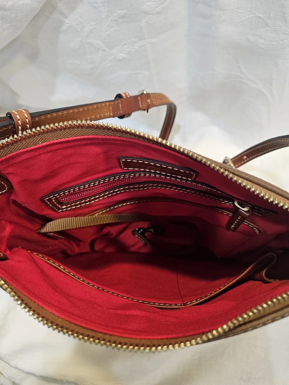Dooney & Bourke Brown Pebble Leather Crossbody Bag